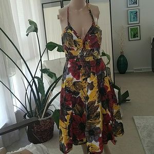Big floral blooms halter dress